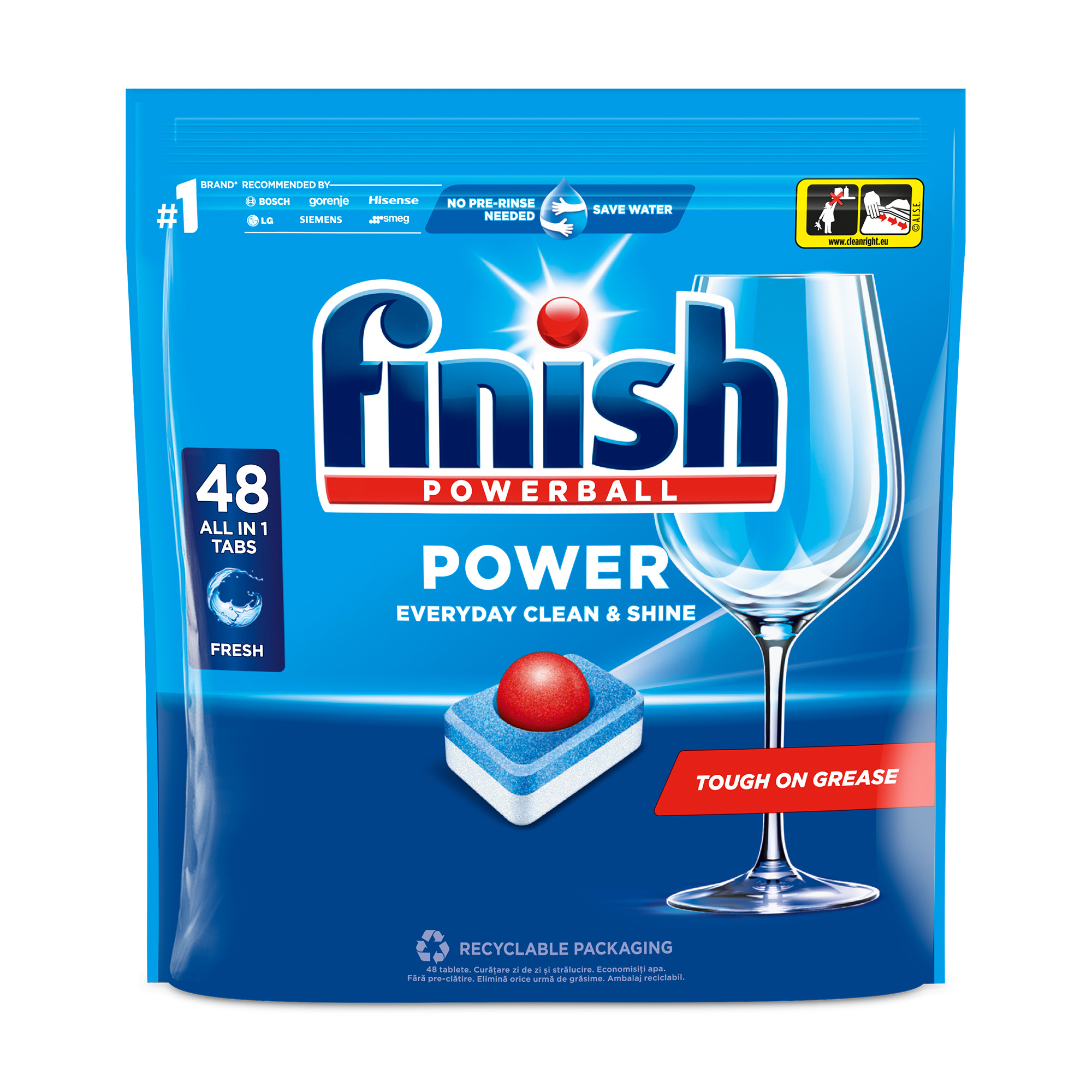 Таблетки для посудомийних машин Finish Powerball All in 1, 48 шт